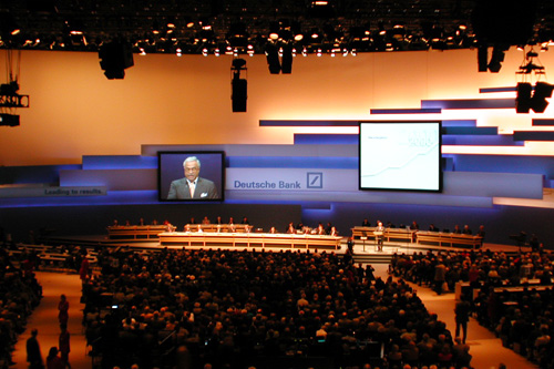 2001, Frankfurt, Deutsche Bank Hauptversammlung<br>Fachplanung Medientechnik und techn. Leitung
